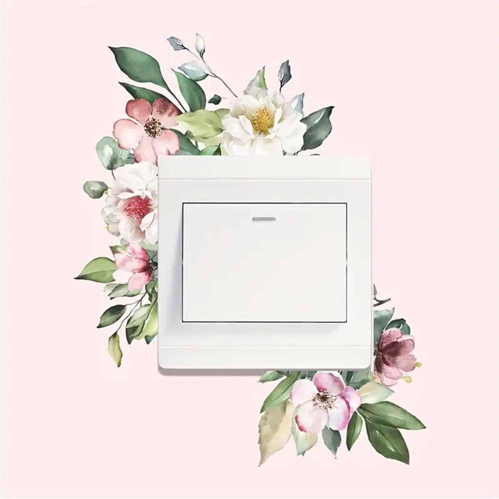 Floral Decorative Wall Light Switch Sticker Decal